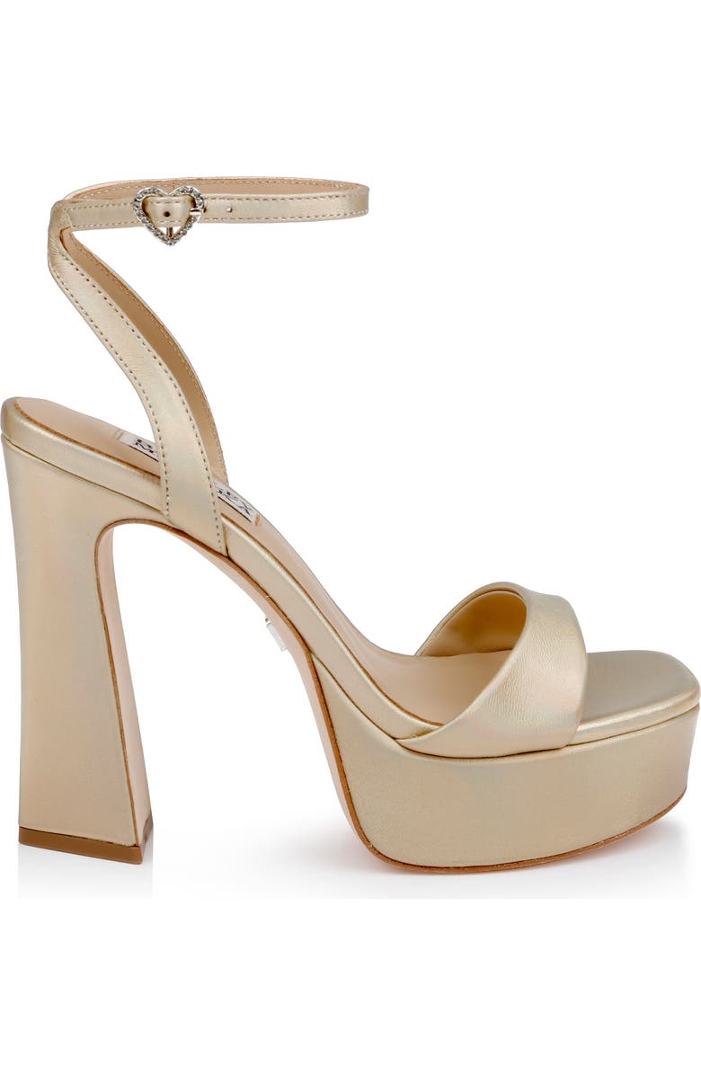 Badgley Mischka Collection Caia Ankle Strap Platform Sandal, Alternate, color, Gold/ Iridescent