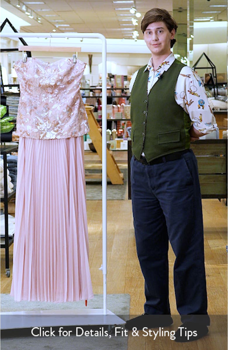 Embellished Drop Waist Evening Gown, sales video thumbnail