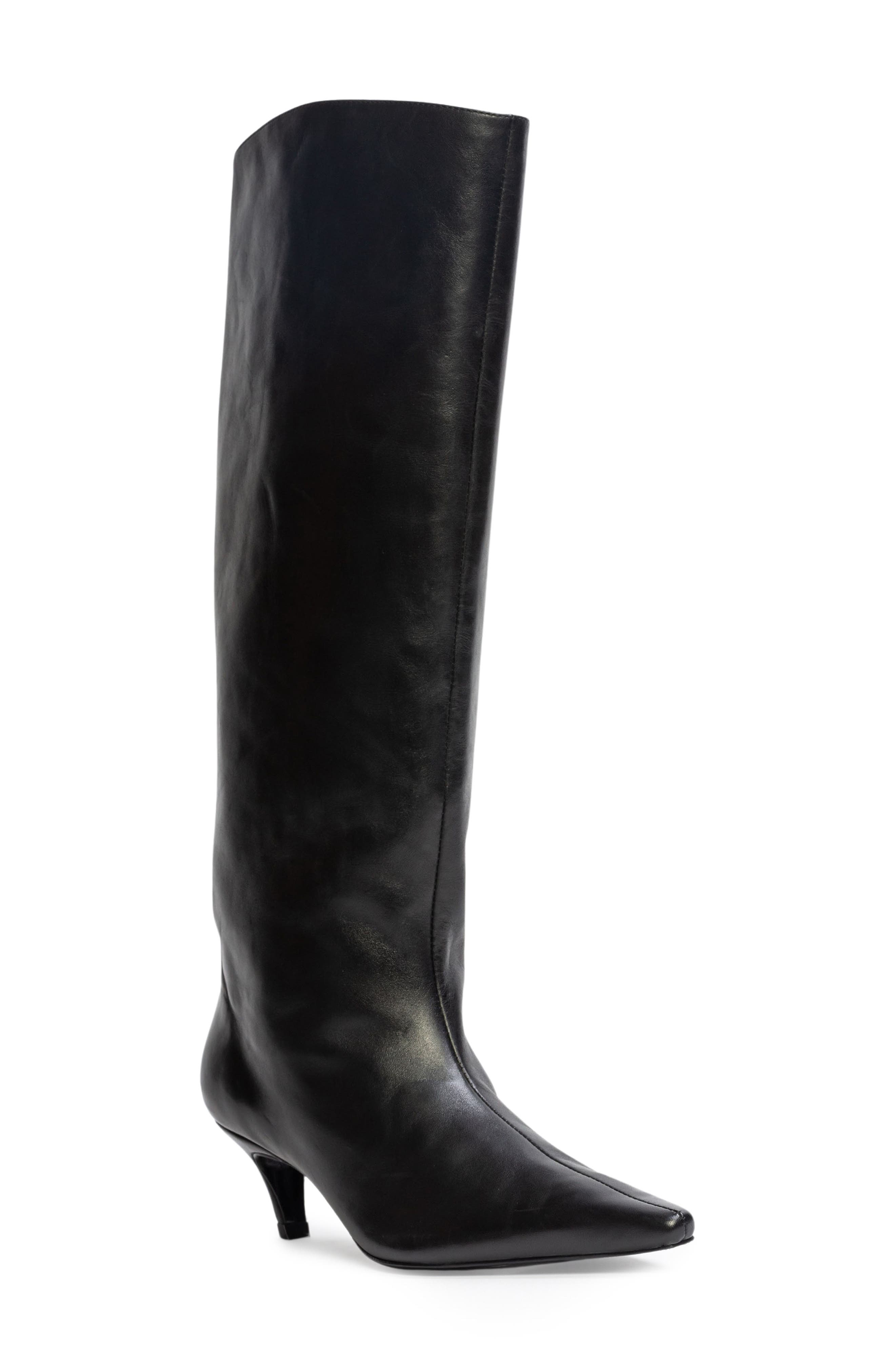 BLACK SUEDE STUDIO Stass Slouch Boot, Main, color, Black