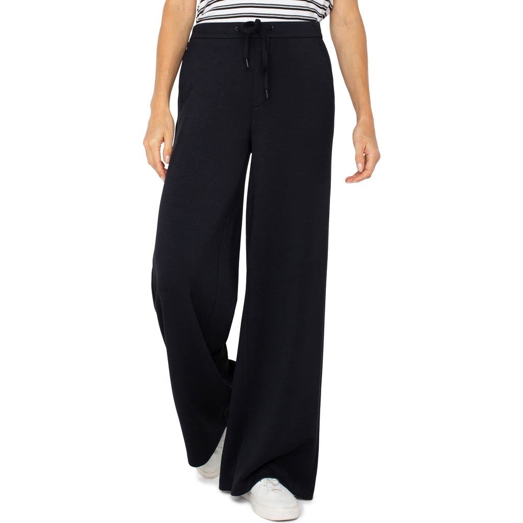 Liverpool Los Angeles Wide Leg Sweatpants In Black
