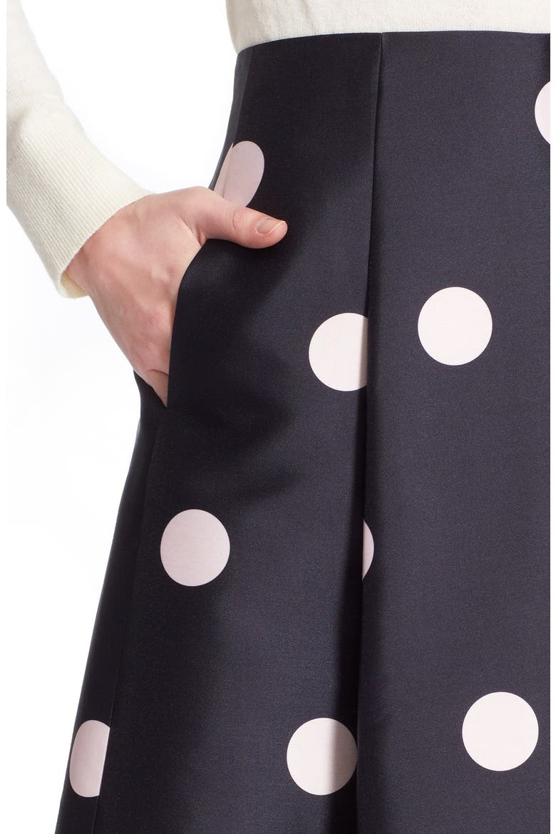 'lysa' dot print midi skirt, Alternate, color, INK