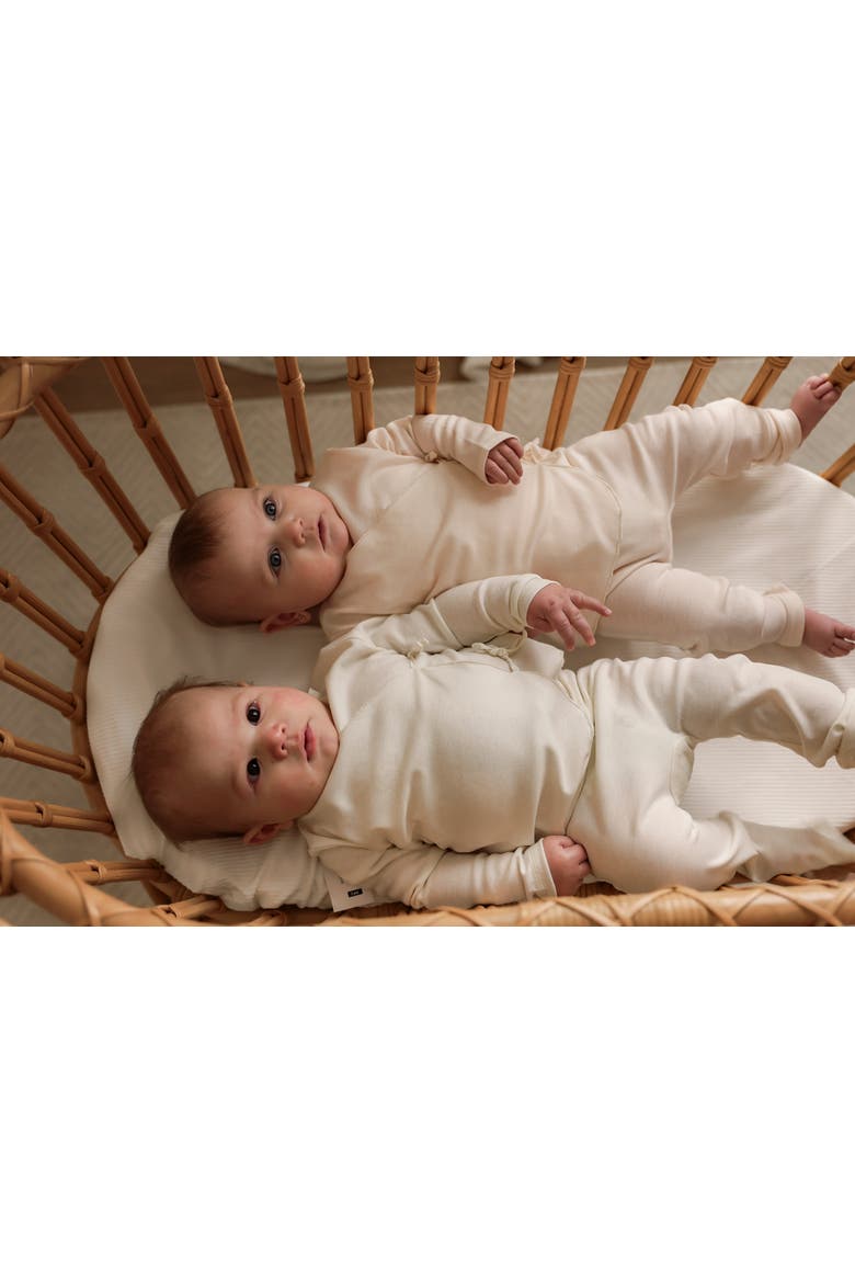 Baby Wrap Set - 2pc Long-Sleeve Top and Leggings, White, Alternate, color, Natural