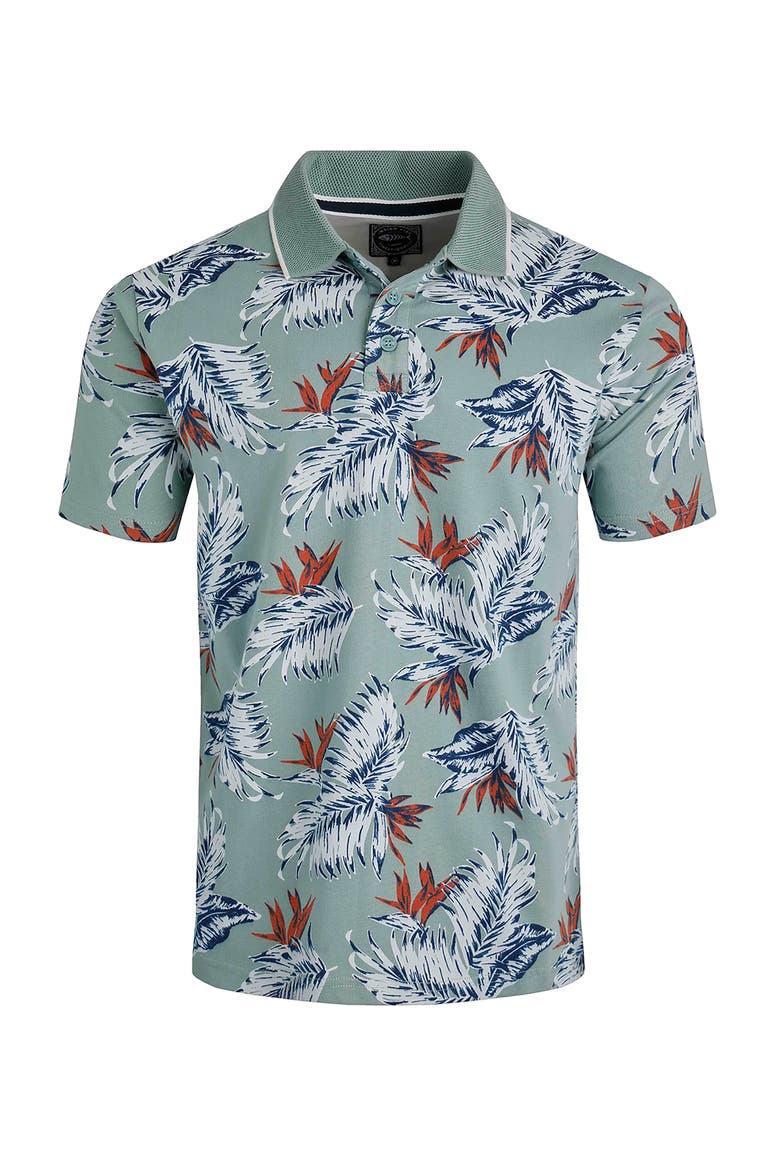 Sarat Printed Polo, Alternate, color, Mineral Blue