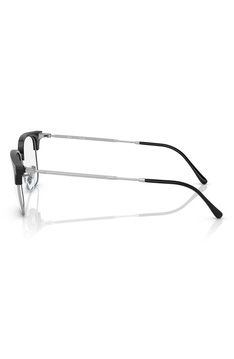 Ray-Ban New Clubmaster 51mm Square Optical Glasses, Alternate, color, Black Silver
