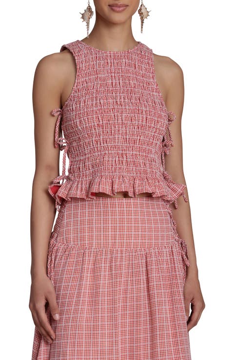 Smocked Sleeveless Top