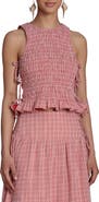 Avec Les Filles Smocked Sleeveless Top