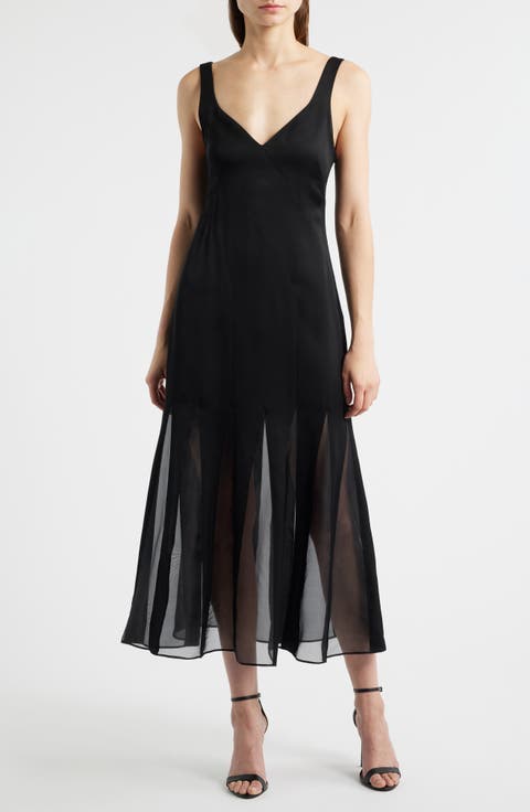 Sleeveless Godet Maxi Dress