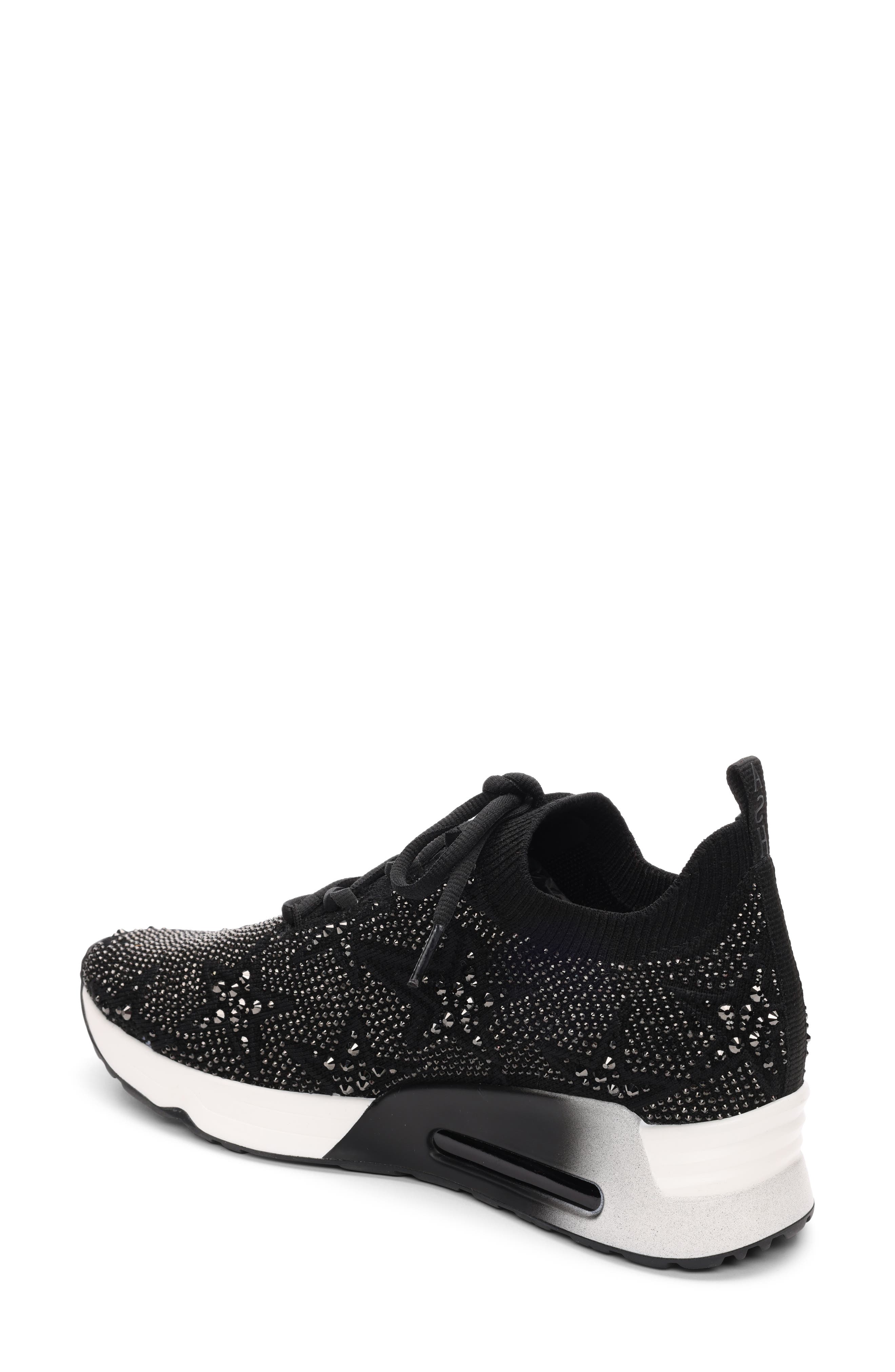 Ash Lucky Shine Knit Sneaker, Alternate, color, Black