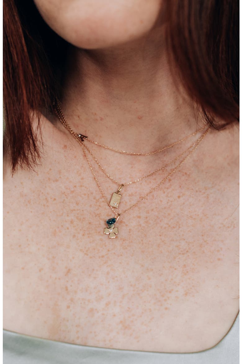 Love Letter Clover Pendant Necklace, Alternate, color, BLUE