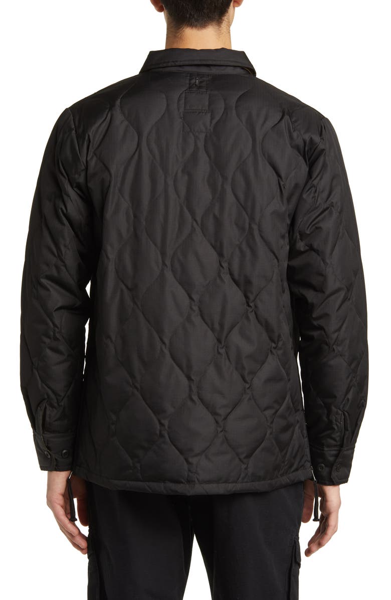 TAION Military Quilted Packable Water Resistant 800 Fill Power Down Shirt Jacket, Alternate, color, Black