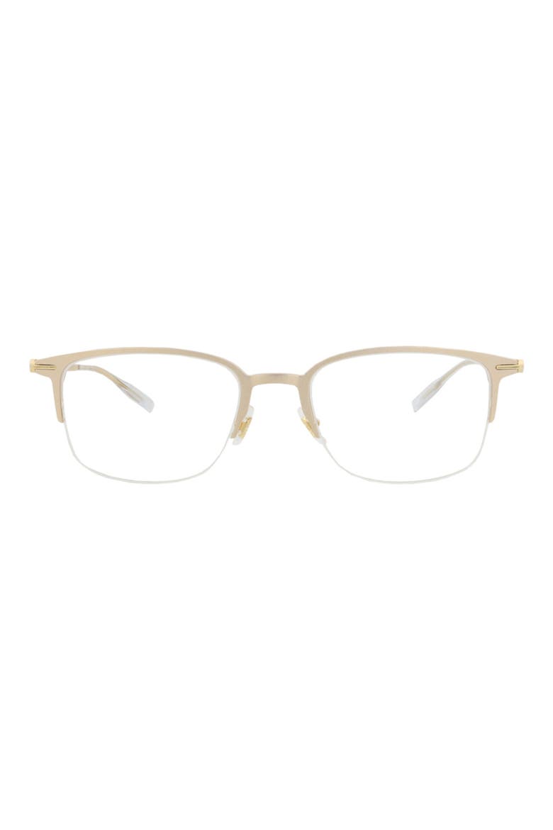 52mm Half Rim Optical Glasses, Main, color, GOLD GOLD TRANSPARENT