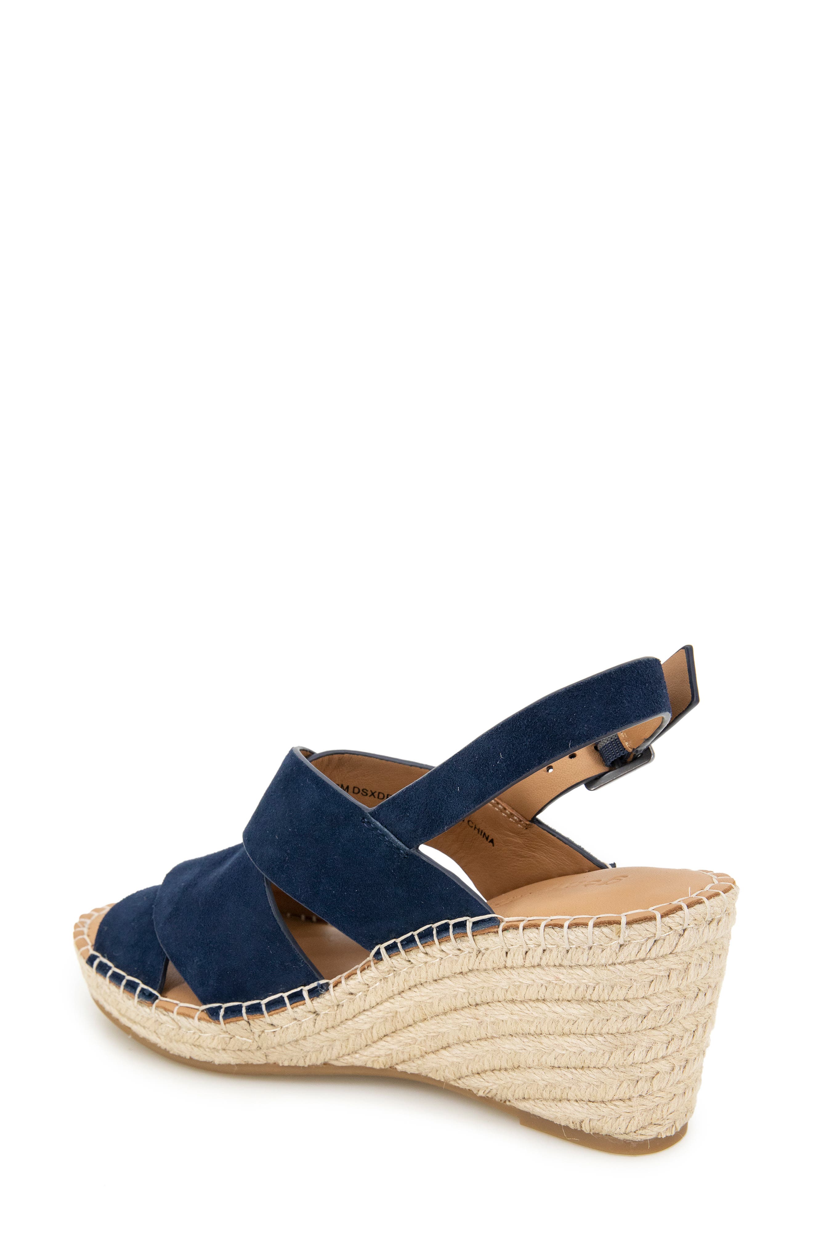 Gentle Souls Claudia Slingback Espadrille Wedge Pump, Alternate, color, Navy Suede