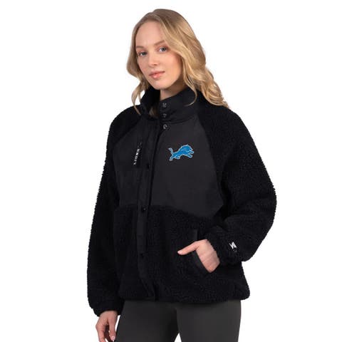 Women's Starter Black Detroit Lions On the Ball Sherpa Jacket