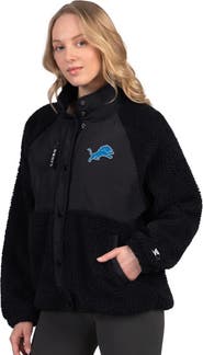 STARTER Women's Starter Black Detroit Lions On the Ball Sherpa Jacket