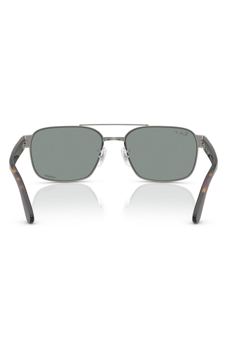 Ray-Ban 61mm Chromance Polarized Square Sunglasses, Alternate, color, Gunmetal