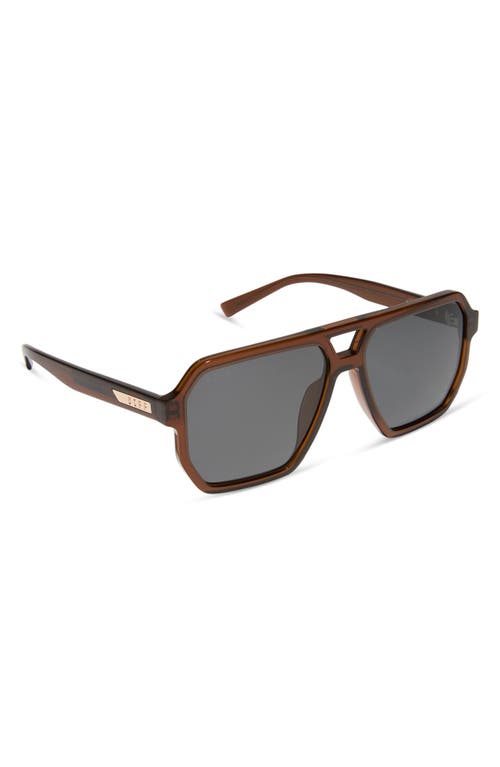 Diff Cameron 57mm Polarized Navigator Sunglasses In Brown