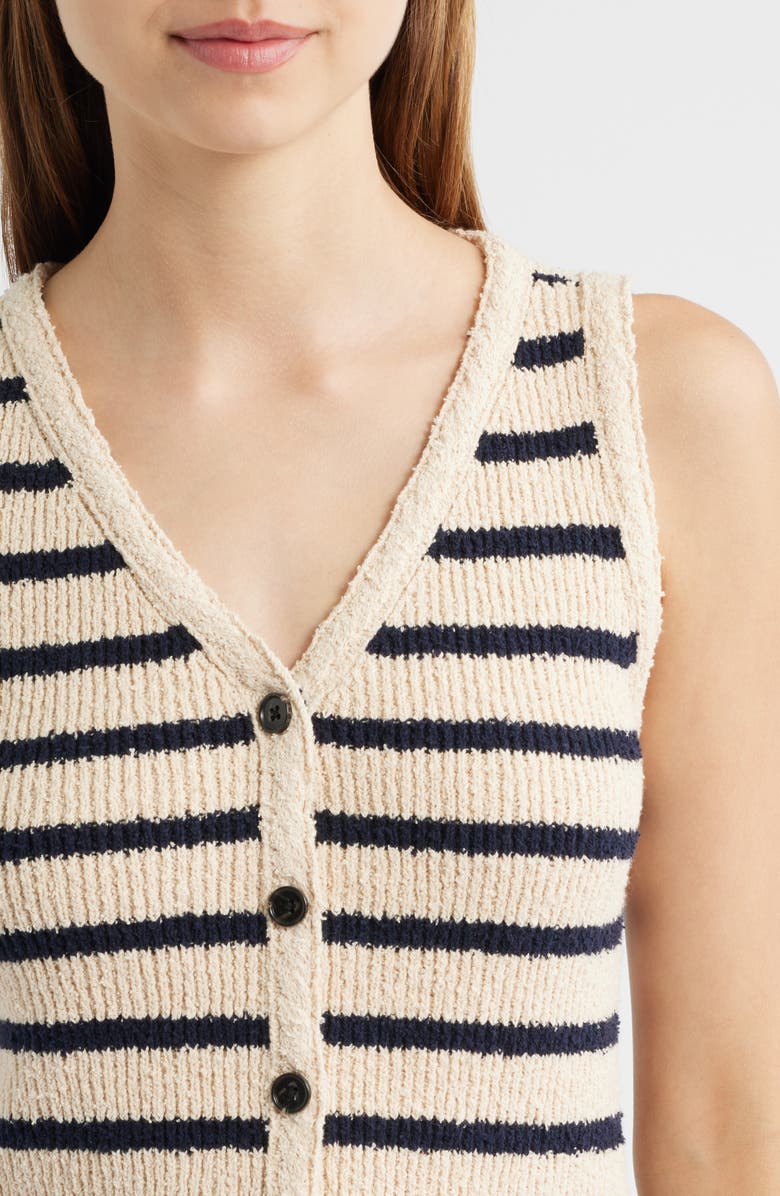 Rails Sade Cotton Sweater Vest, Alternate, color, Ivory Navy Stripe