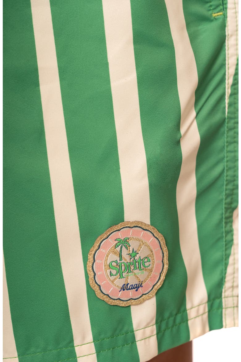 Sailor Stripe Swim Trunks, Alternate, color, GREEN