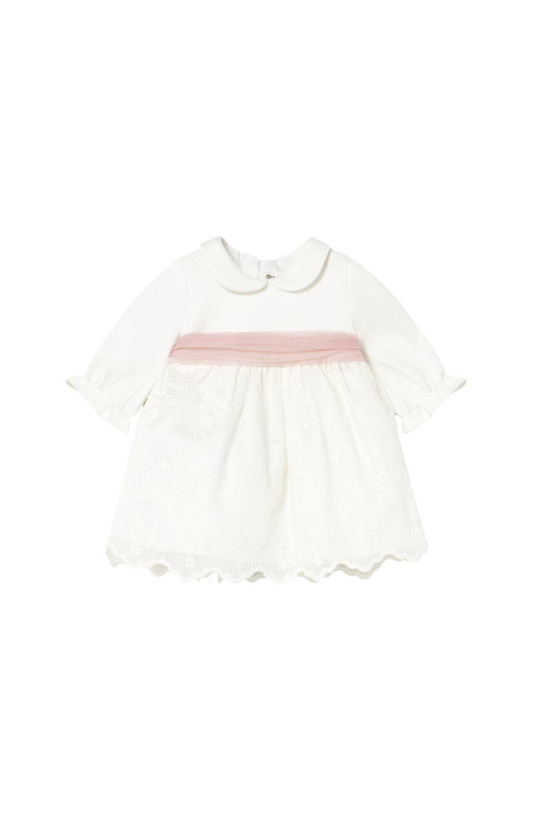 Mayoral Embroidered Dress, Main, color, White