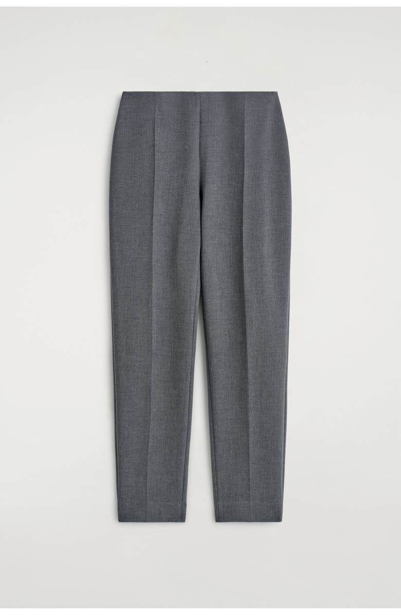 COS Cropped Slim-Leg Pants, Alternate, color, Gray Mélange