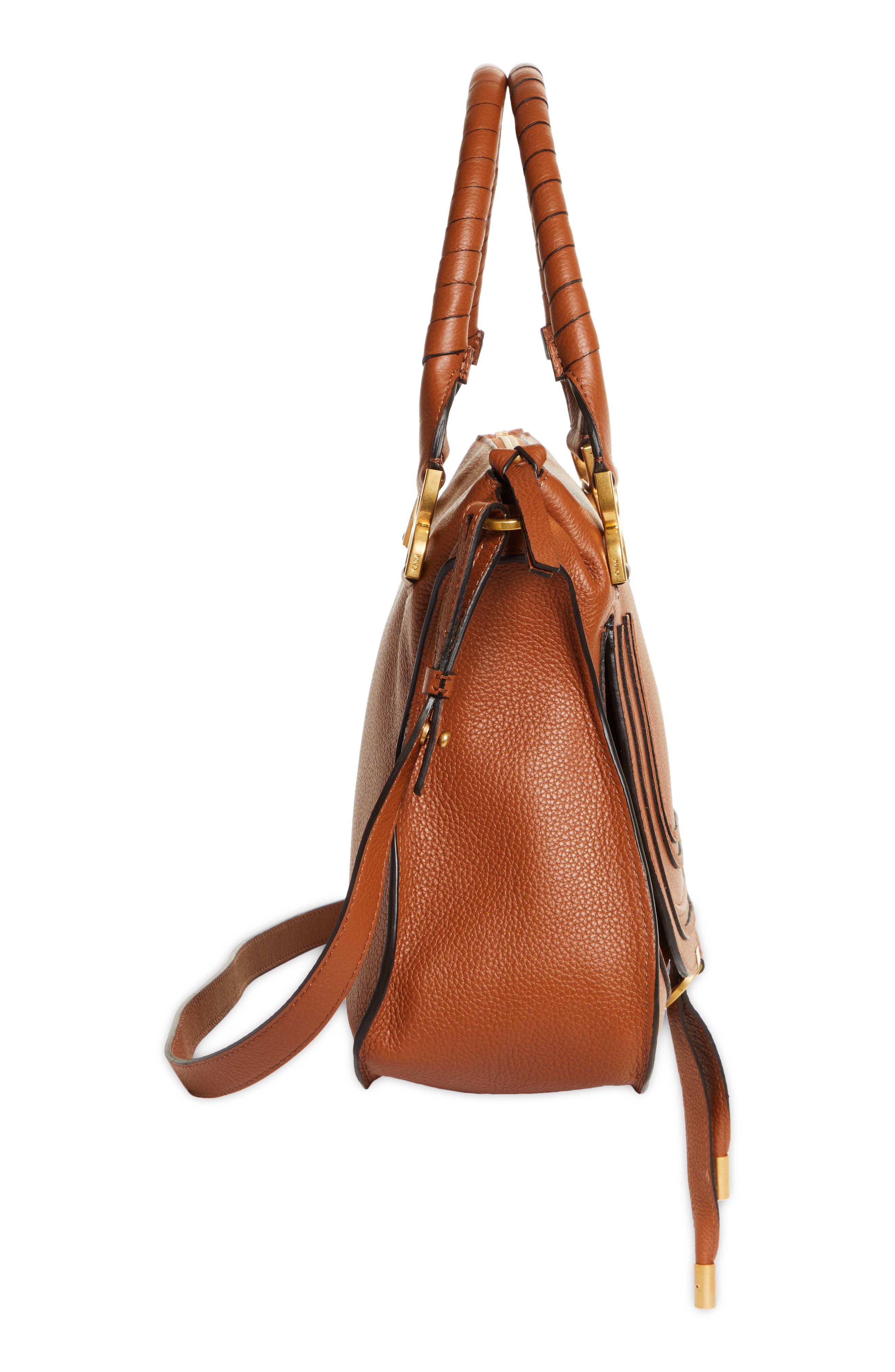 Medium Marcie Leather Satchel, Alternate, color, TAN