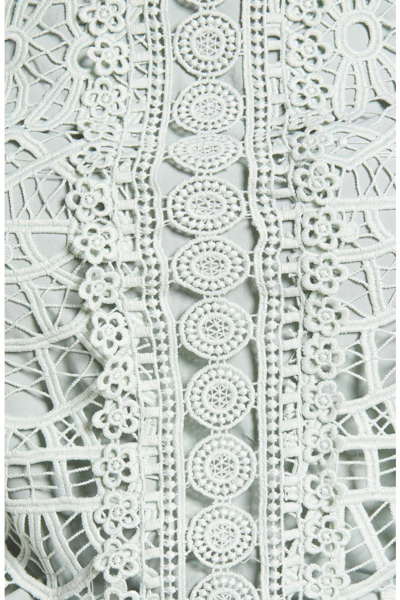 Crochet Lace Balloon Sleeve Blouse, Alternate, color, BLUE