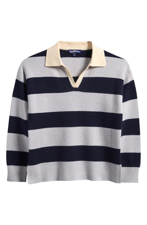 Kids' Stripe Johnny Collar Rugby Sweater (Big Kid)
