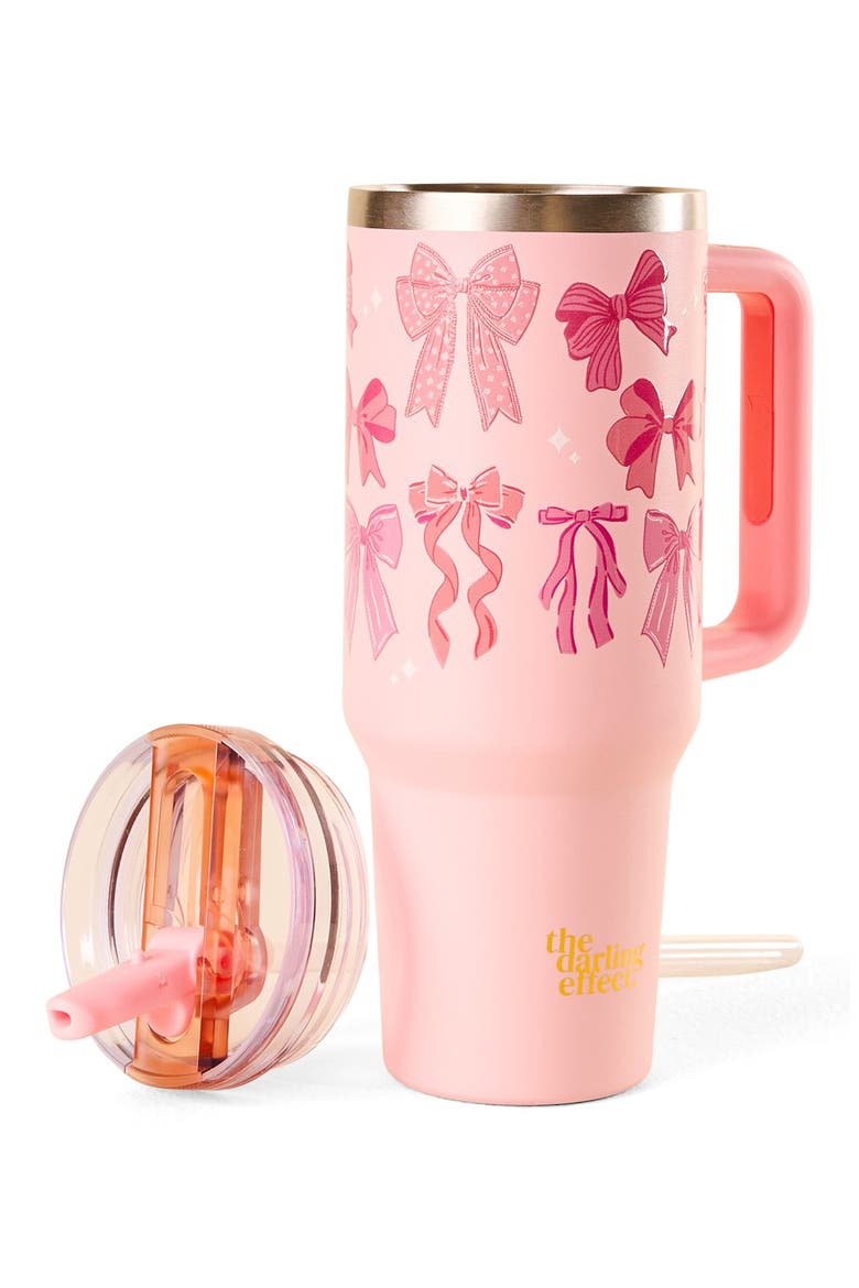 40 Ounce Lifestyle Flip Straw Tumbler, Main, color, BLUSHING BOWS