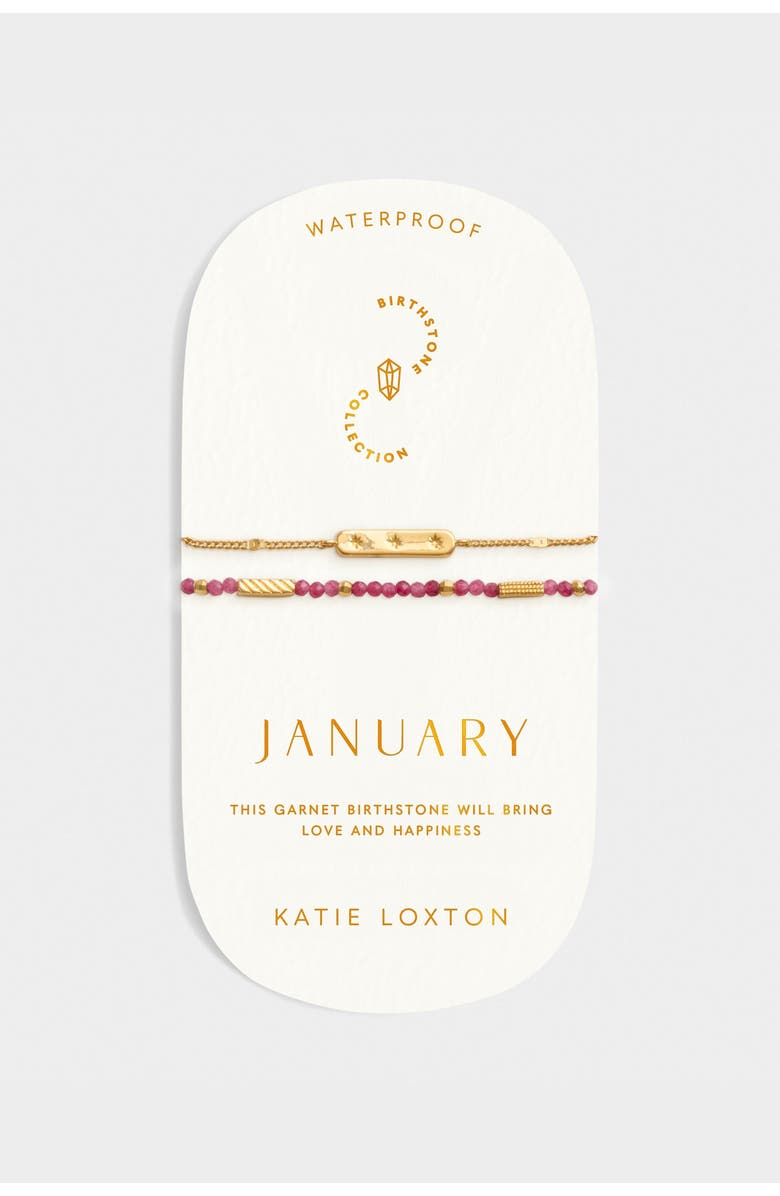 Katie Loxton Birthstone Bracelet 'January' in Garnet, Alternate, color, January