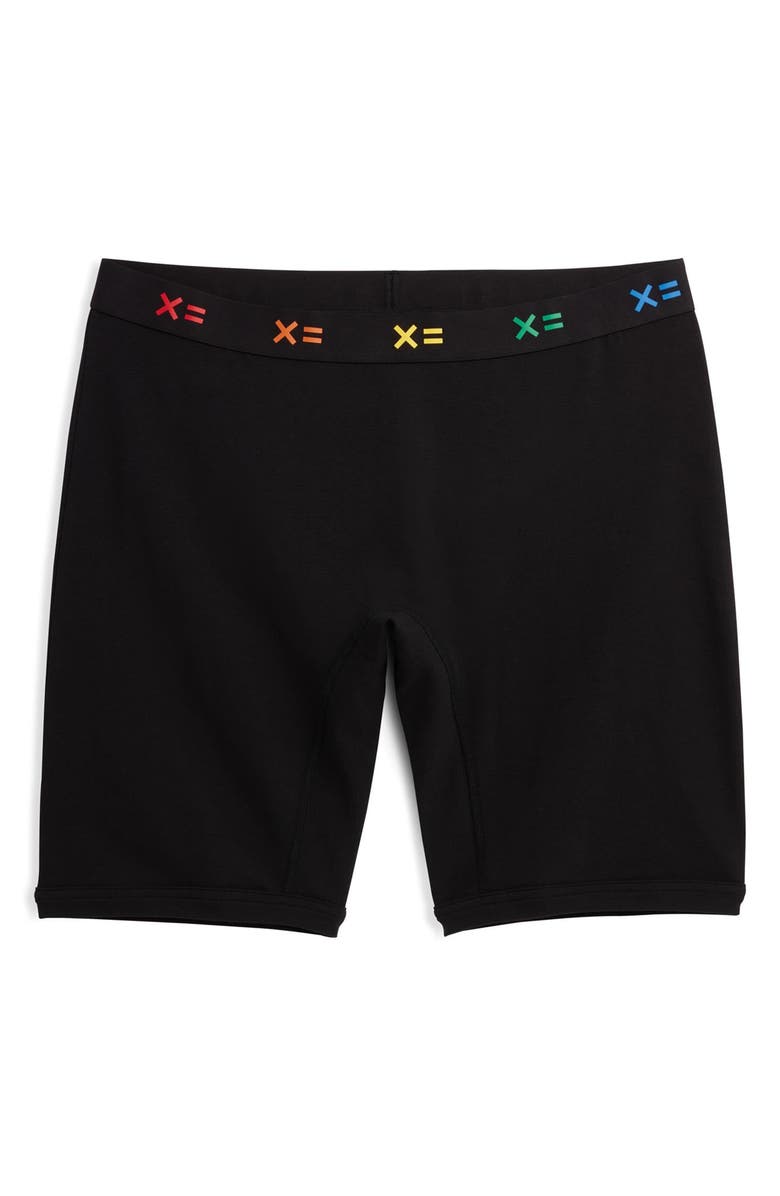 TomboyX Gender Inclusive 9-Inch Boxer Briefs, Alternate, color, Black X Rainbow