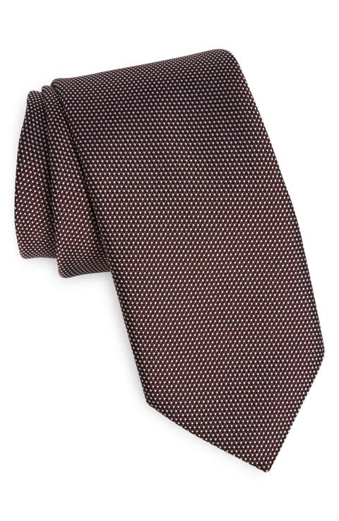 Diagonal Weave Mulberry Silk Tie