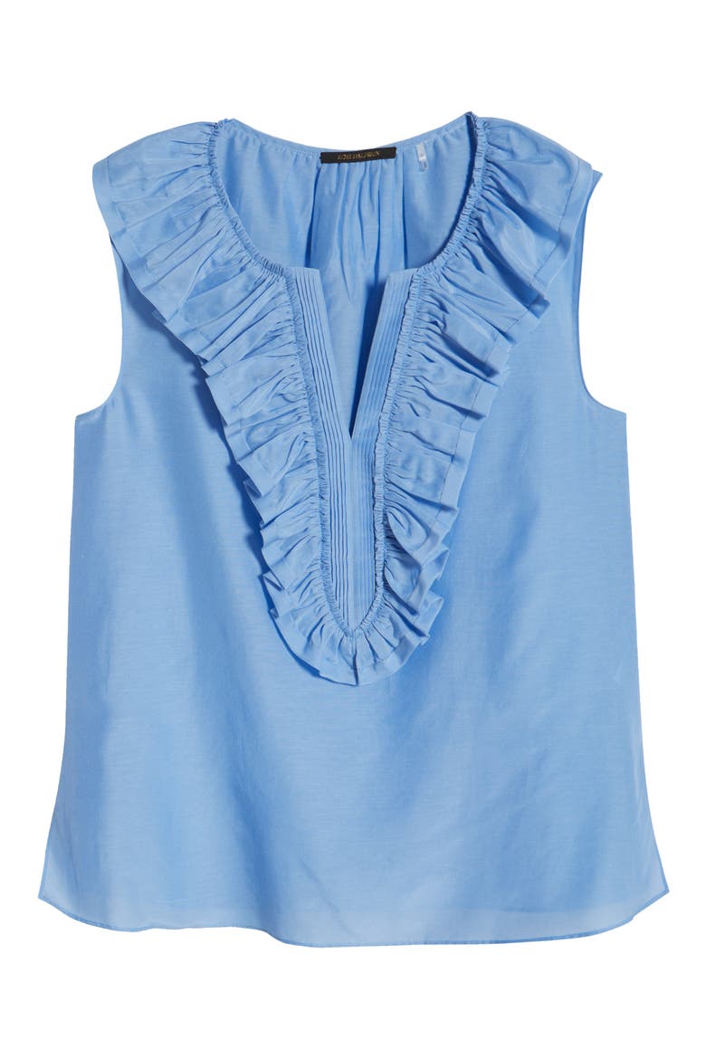 Ruffle Sleeveless Top, Alternate, color, DUSTY BLUE
