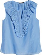KOBI HALPERIN Ruffle Sleeveless Top