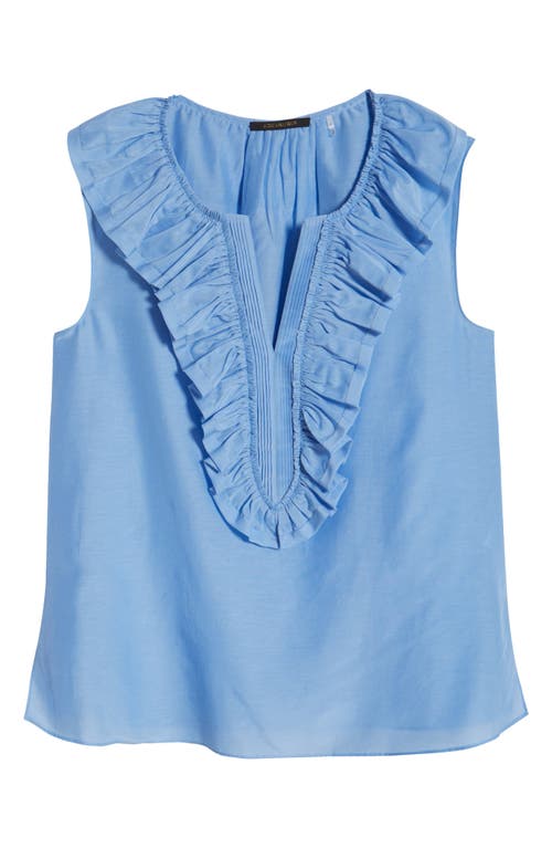 Kobi Halperin Florence Sleeveless Ruffle Blouse In Dusty Blue