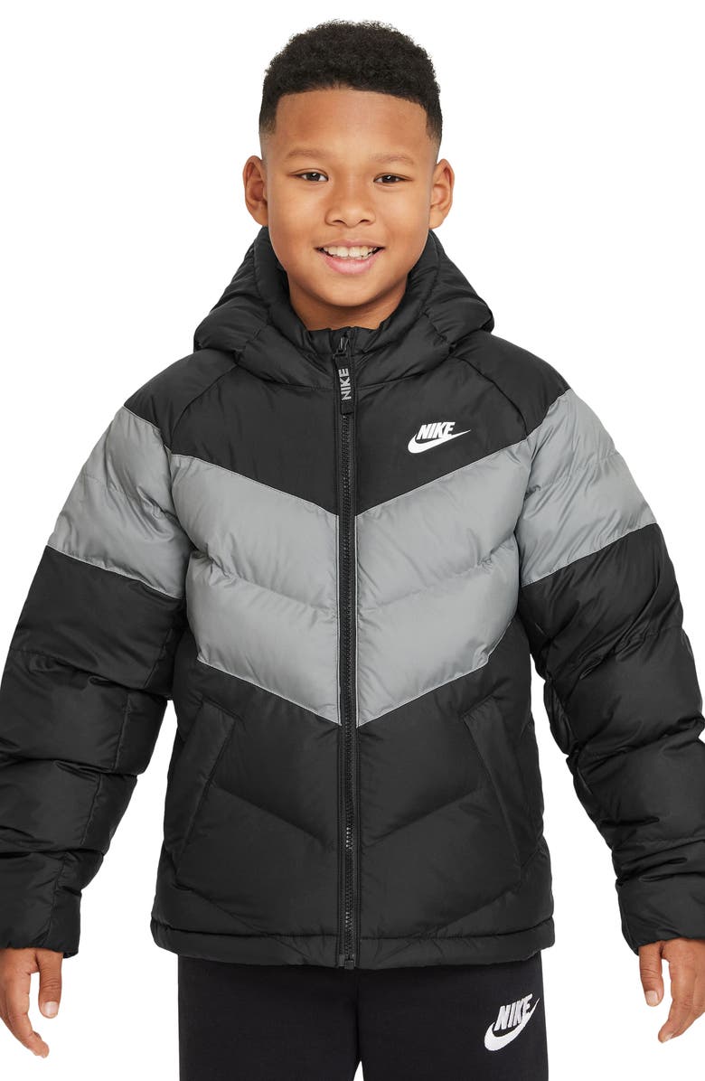 Nike Kids' Hooded Puffer Jacket, Main, color,