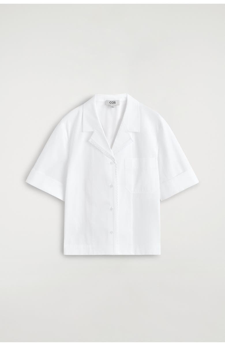 COS Lace-trimmed Resort Shirt, Alternate, color, White