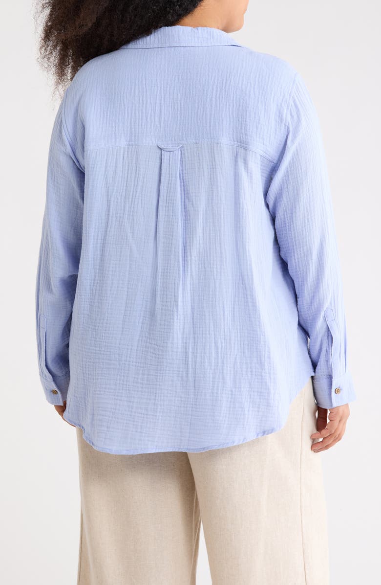 beachlunchlounge Amada Shirt, Alternate, color, Light Denim