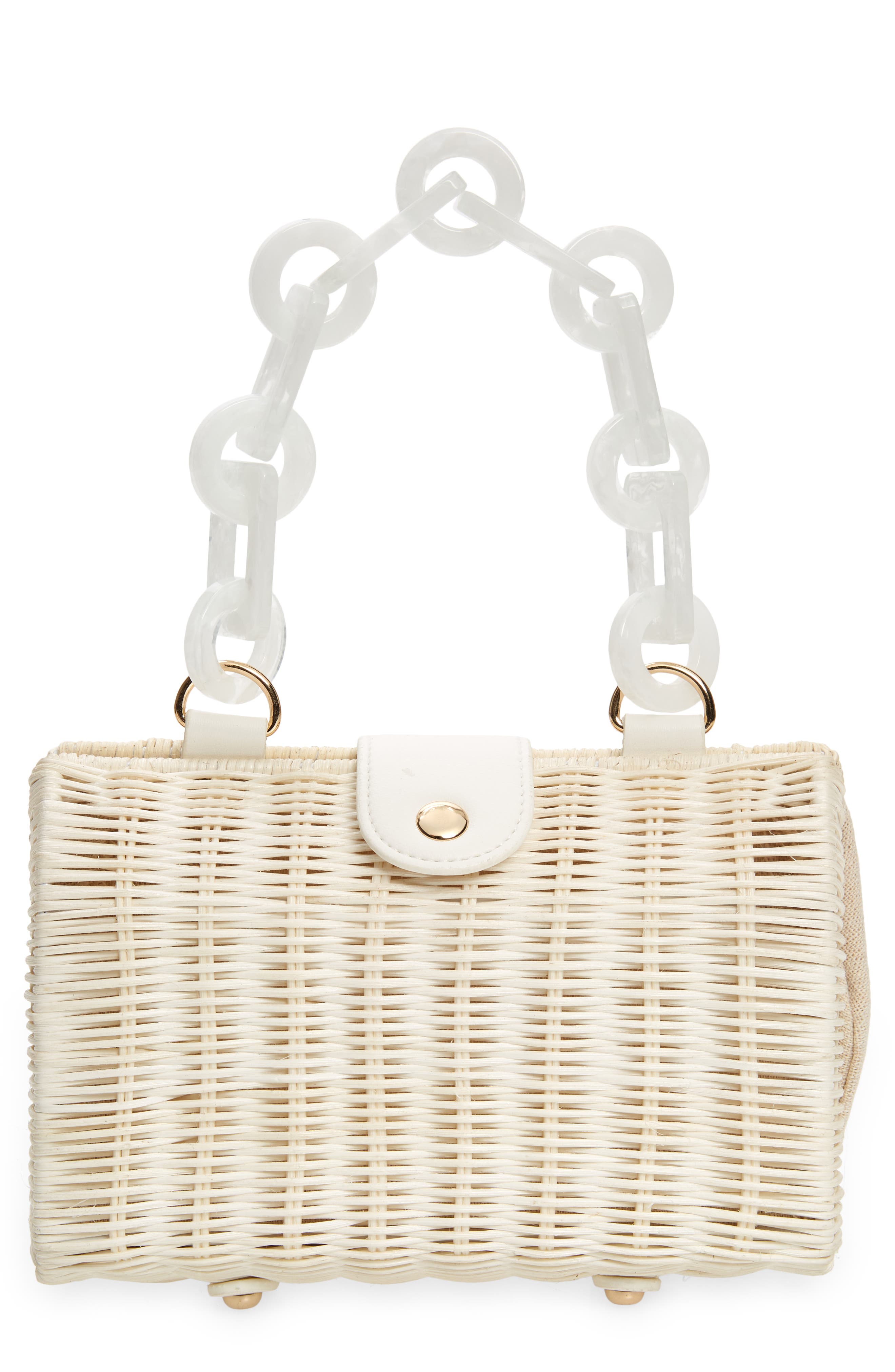 Page Wicker Clutch, Main, color, CREAM