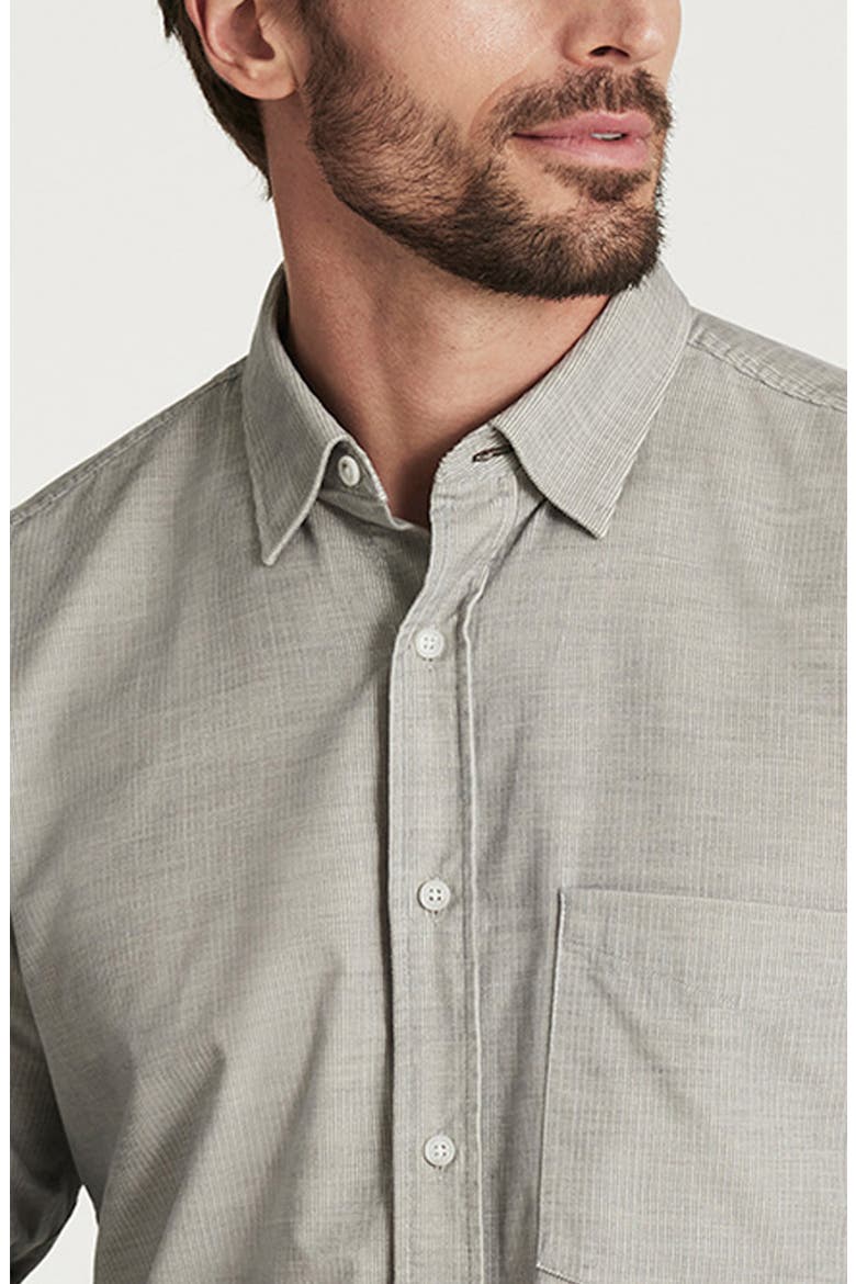 Corduroy Button-Up Shirt, Alternate, color, GREY
