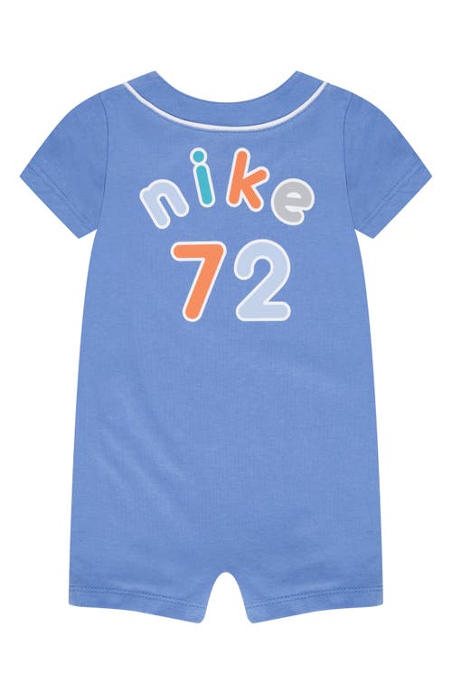 Nike Just Do It Henley Romper In Blue Beyond