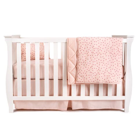 Baby Crib Bedding Sets Includes Crib Sheet, Quilted Blanket, Crib Skirt, and Baby Pillowcase