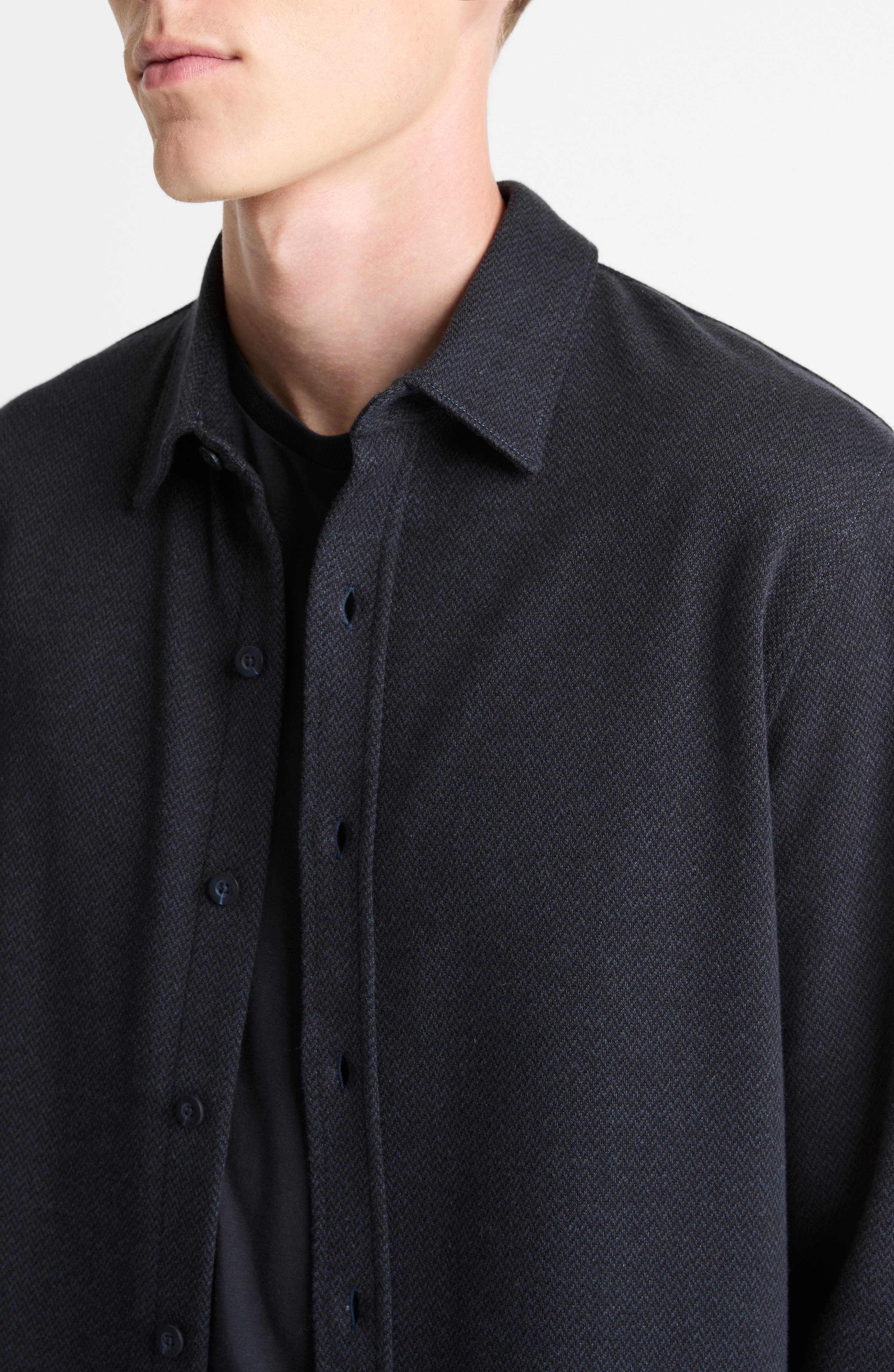 Herringbone Button-Up Shirt - image 2