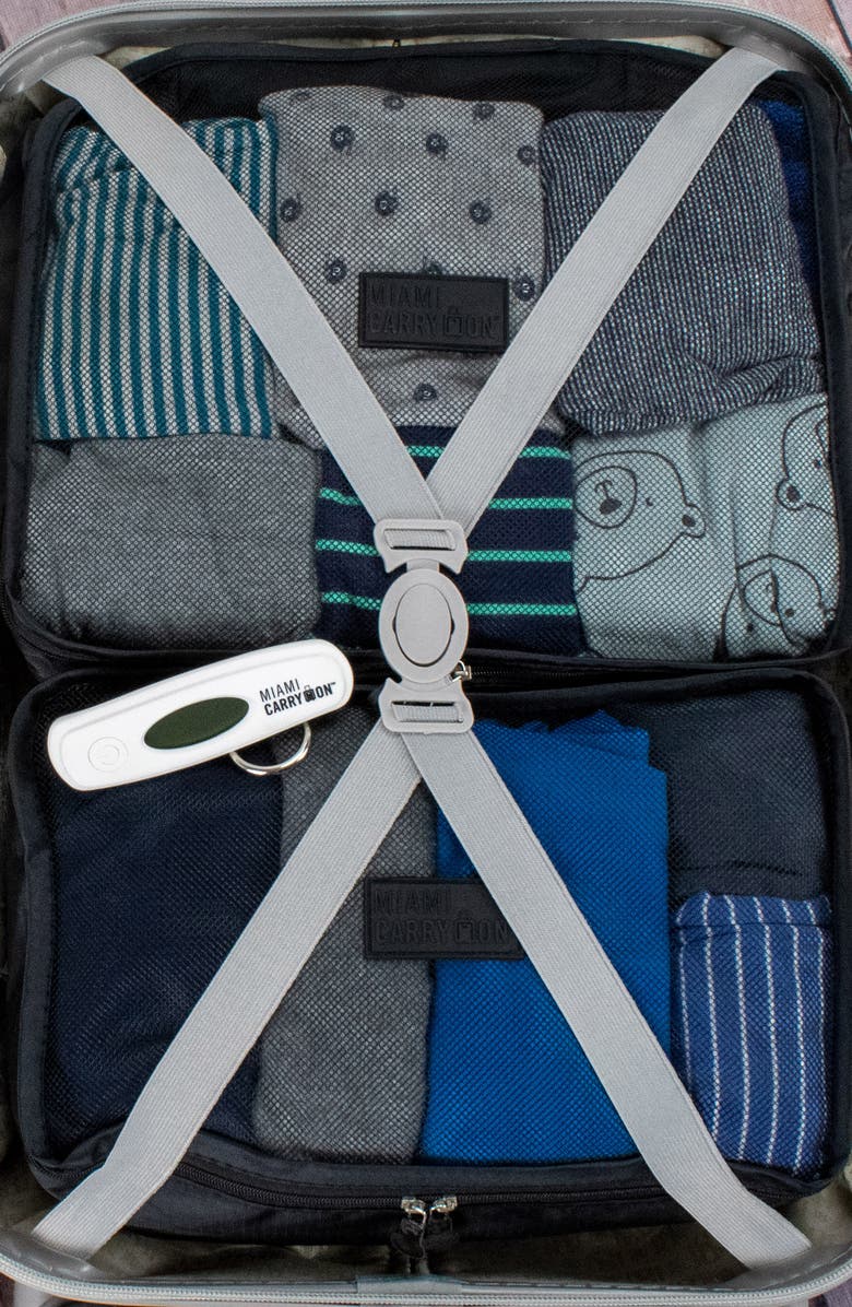 Miami Carry On Travelers 6 Piece Organizational Packing Cubes, Alternate, color, Black/Tan