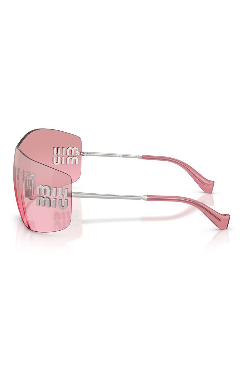 144mm Oversize Shield Sunglasses, Alternate, color, SILVER / PINK MIRROR SILVER
