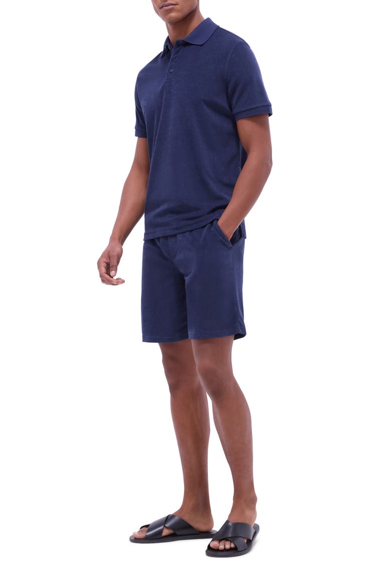 Cotton Blend French Terry Polo, Alternate, color, NAVY