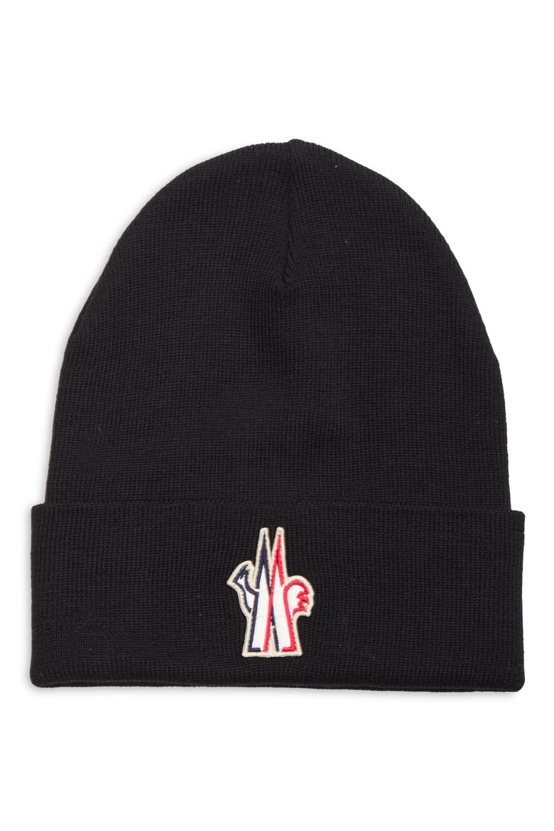 Logo Wool Beanie, Main, color, BLACK