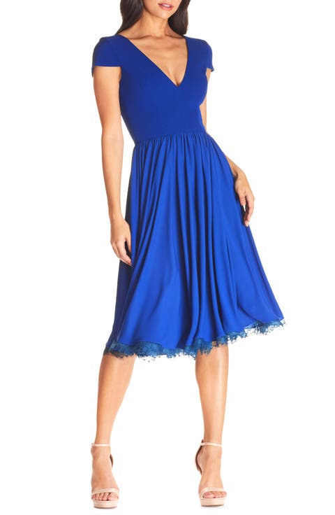 Corey Chiffon Fit & Flare Cocktail Dress