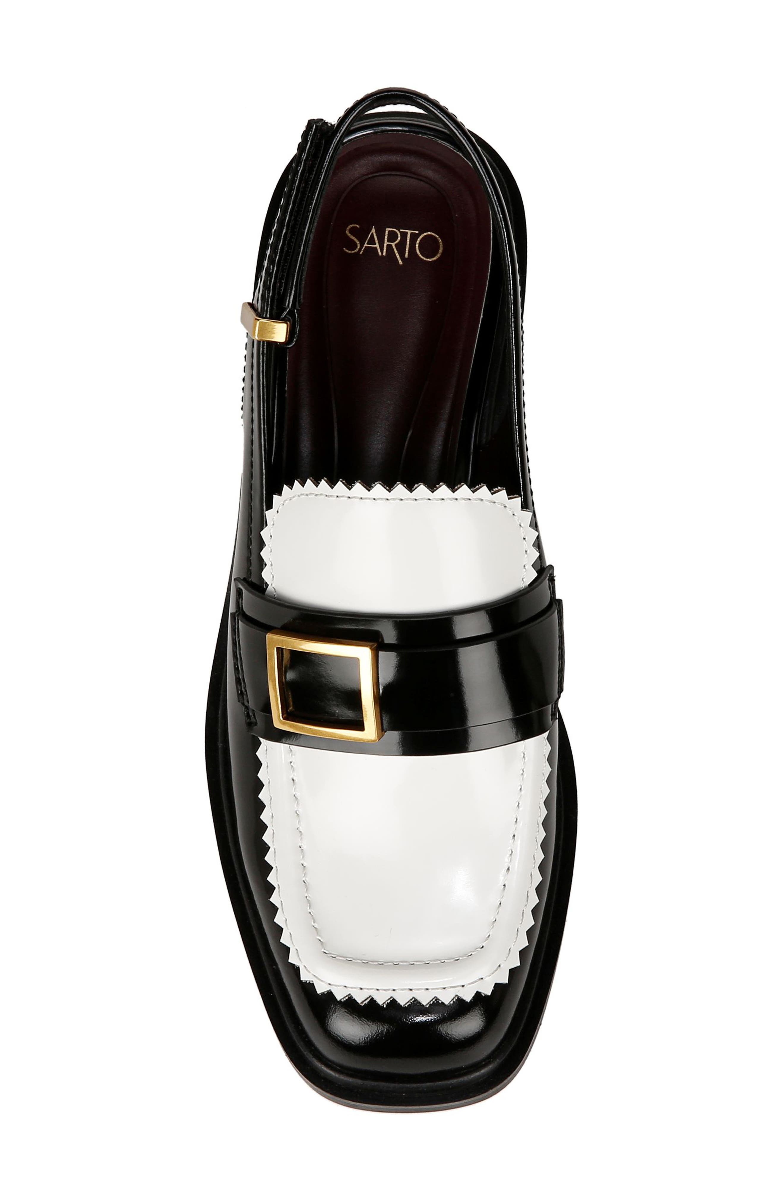 Gianna Slingback Loafer, Alternate, color, BLACK/ WHITE