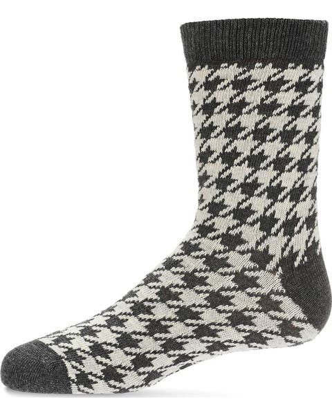 Houndstooth Crew Sock (Big Kid)