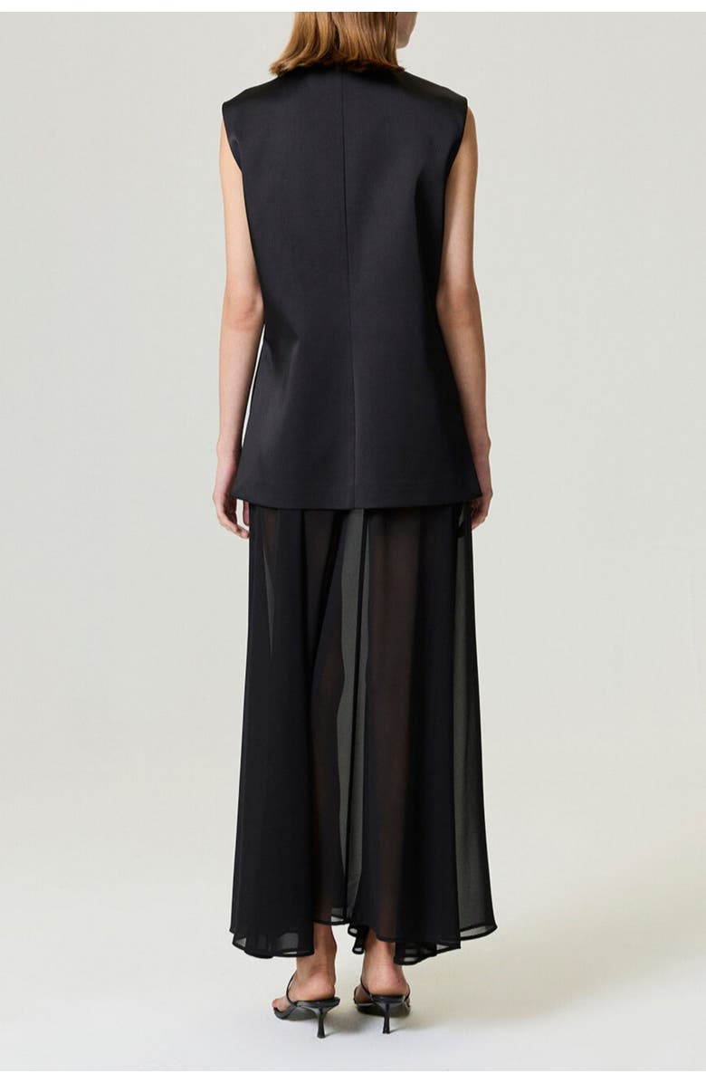 Nocturne Asymmetric Buttoned Longline Vest, Alternate, color, Black